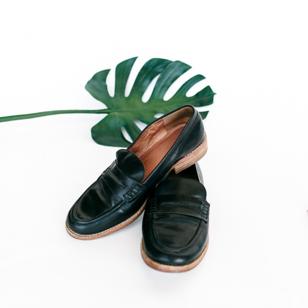 Madewell Black Leather Loafers